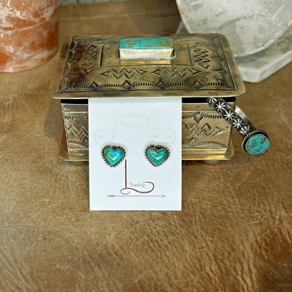 Turquoise Heart Studs