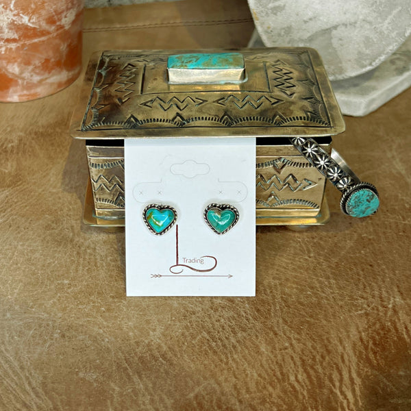 Turquoise Heart Studs