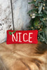 Naughty or Nice ~ Wool Hooked Accent Pillow