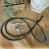The Sterling Silver Longhorn with Turquoise Bolo