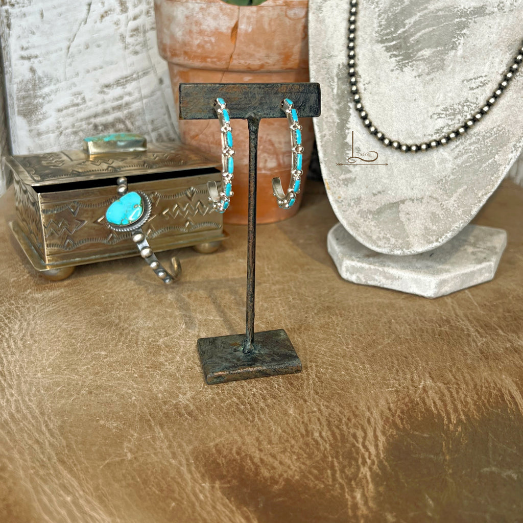 The Turquoise Midi Hoops