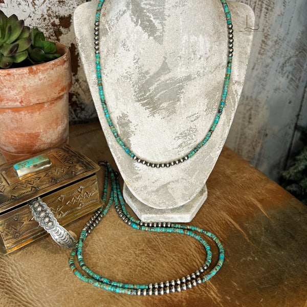 The Heishi Turquoise & Sterling Silver Pearl Necklace