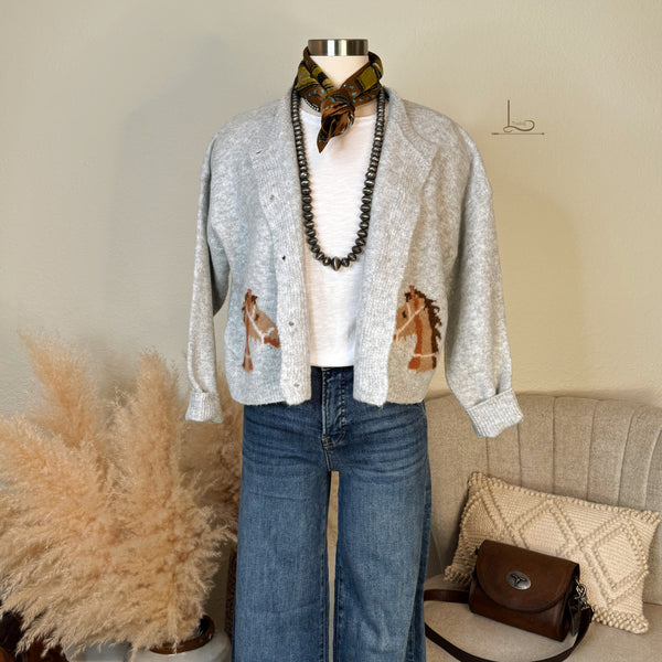 The Equestrian Cardigan in Grey