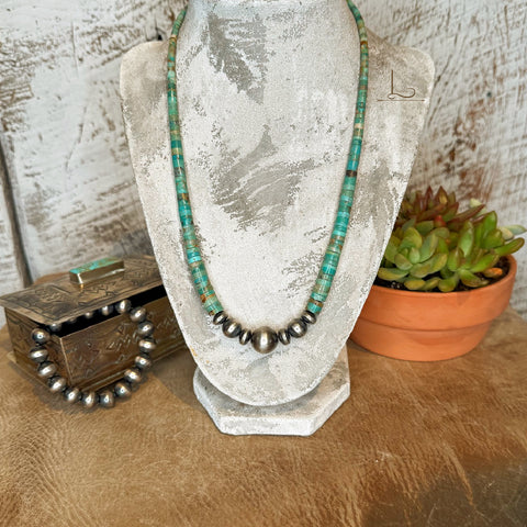 The Graduated Turquoise & Sterling Silver Pearl Necklace