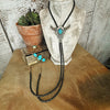The Sterling Silver Longhorn with Turquoise Bolo