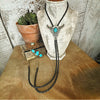 The Sterling Silver Longhorn with Turquoise Bolo