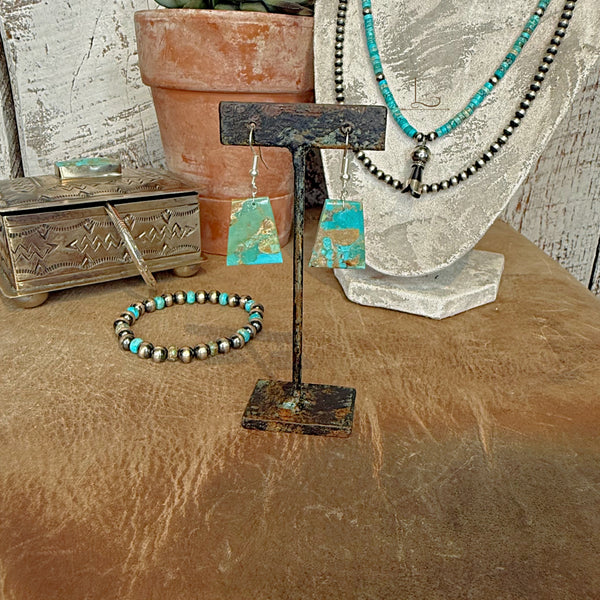 Turquoise Mini Slab Earrings