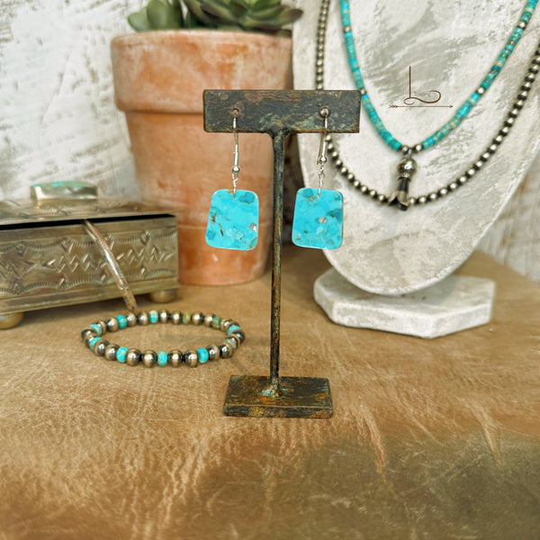Turquoise Mini Slab Earrings