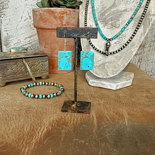 Turquoise Mini Slab Earrings