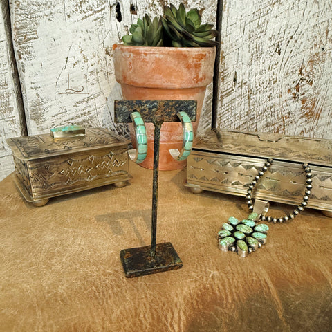 Royston Verde Turquoise Inlay Hoops