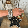 The Sterling Square Handstamped Pearl Bracelet ~ Horse, Longhorn & Cactus