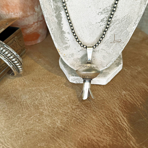 The Sterling Silver Grande Squash Blossom Pendant