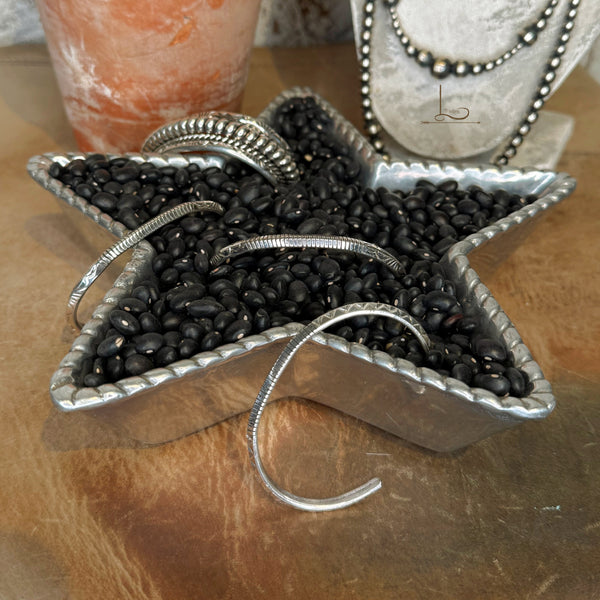 The Pequena Sterling Silver Stamped Angle Stacker