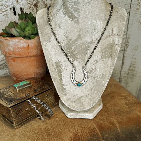 The Sterling & Turquoise Horseshoe Necklace