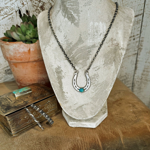 The Sterling & Turquoise Horseshoe Necklace