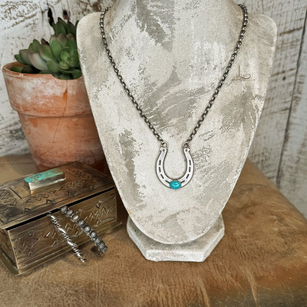 The Sterling & Turquoise Horseshoe Necklace