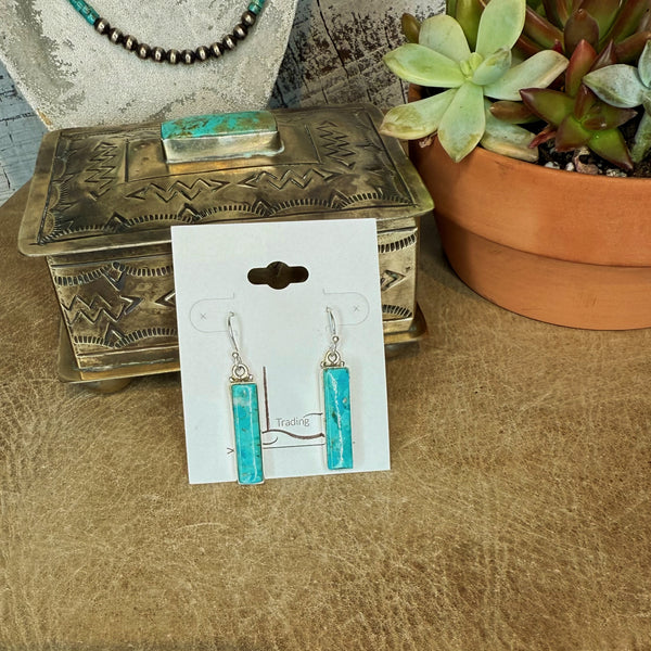 The Turquoise Mini Bar Dangle Earrings