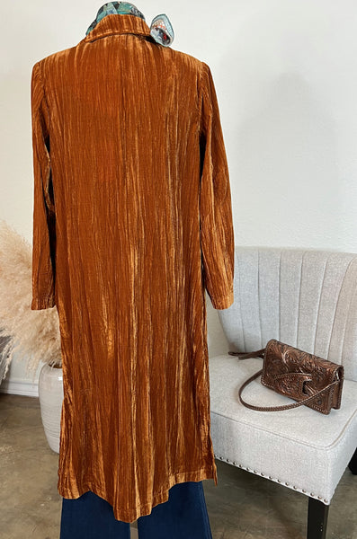 Copper Crushed Velvet Duster – Tribe West Boutique