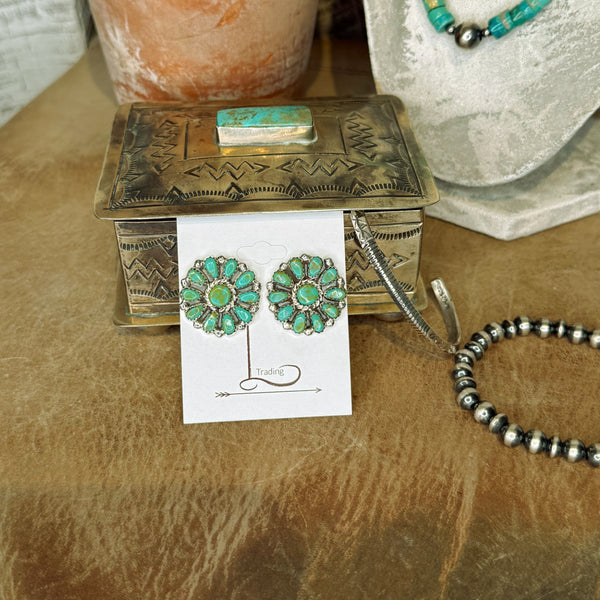 Verde Turquoise Mini Cluster Earrings