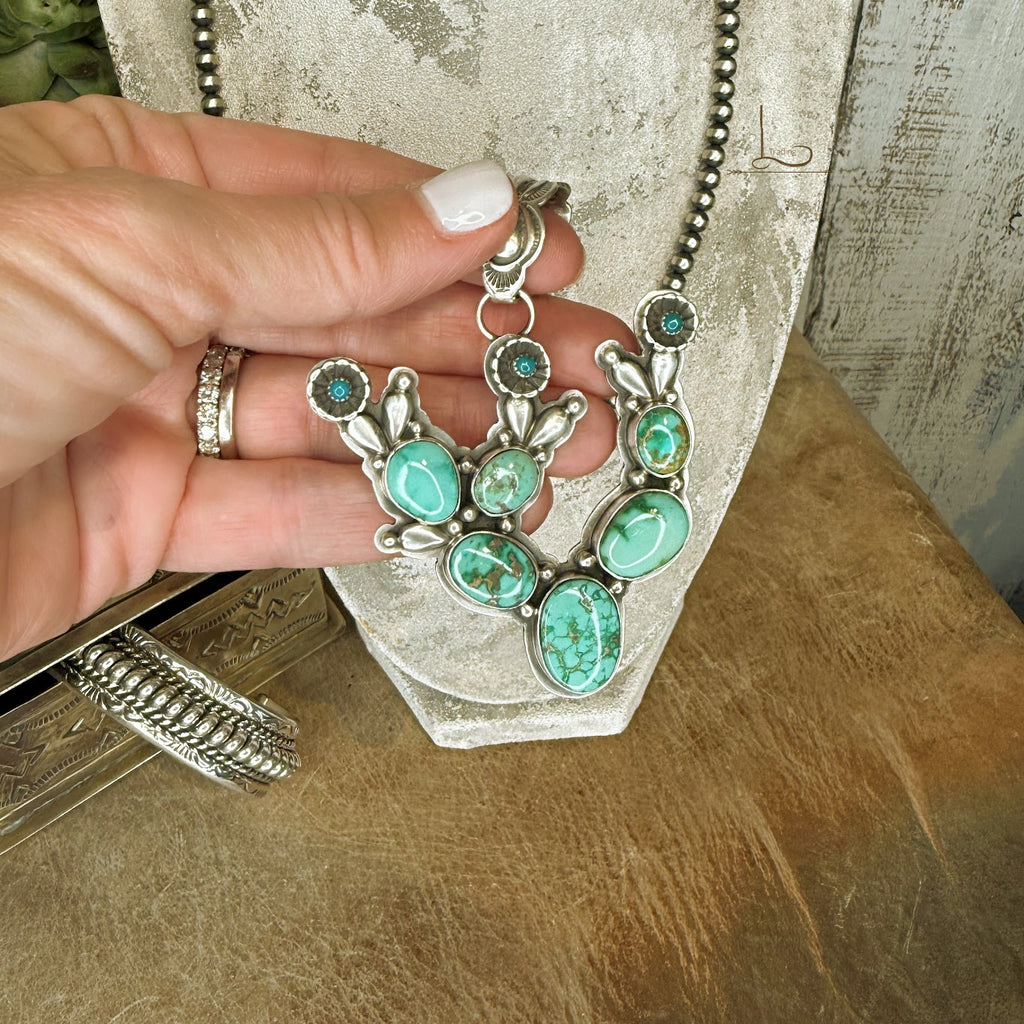 Sonoran Gold Turquoise Cactus Pendant