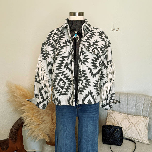The Collins Aztec Fringe Jacket