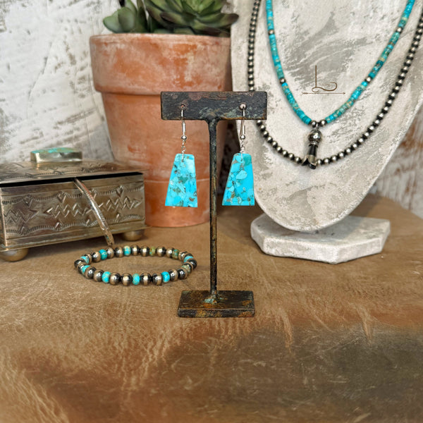 Turquoise Mini Slab Earrings