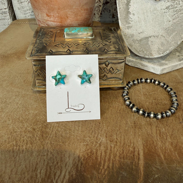 Turquoise Star Studs