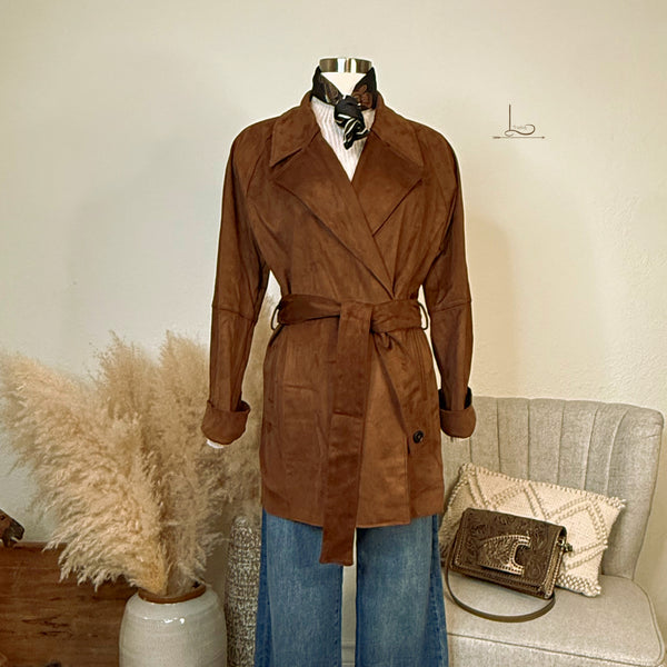 The Luxe Faux Suede Wrap Coat