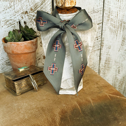 The Cross Me Twilly in Olive