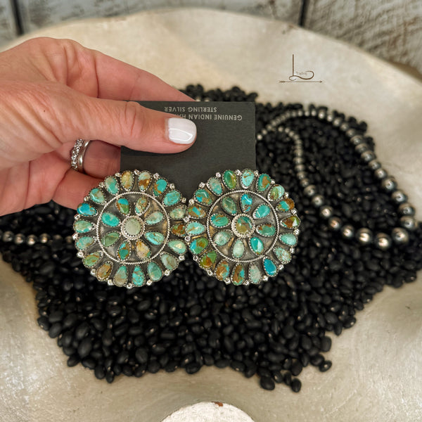 Grande Verde Turquoise Cluster Earrings
