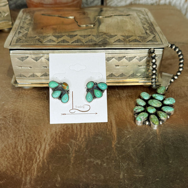 The Verde Pequena Turquoise Cluster Earrings