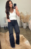 The Charlie ~ Wide Leg Faded Black Jeans