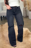 The Charlie ~ Wide Leg Faded Black Jeans