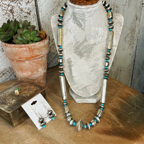 The Desert Hills Media Sterling Silver & Turquoise Necklace & Earrings