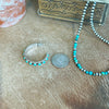 Sterling Silver Hoops with Turquoise