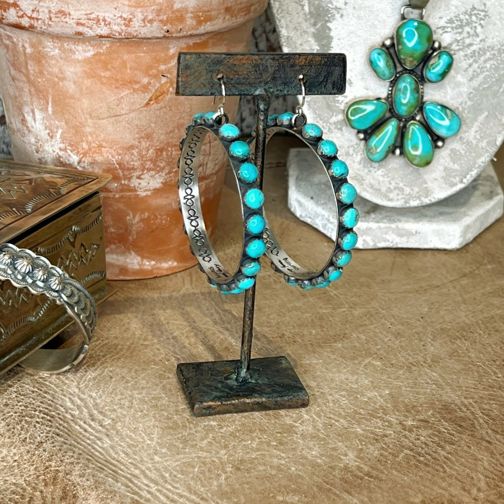 The Grande Kingman Turquoise Hoops