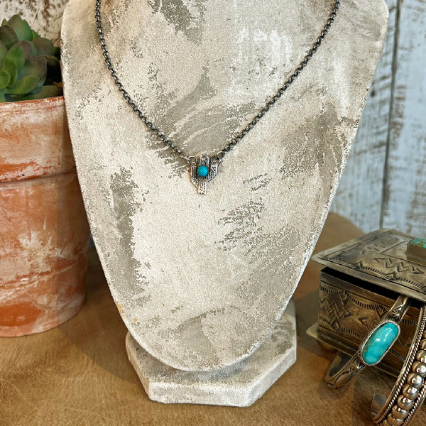 The Saguaro Azul Turquoise Cactus Necklace