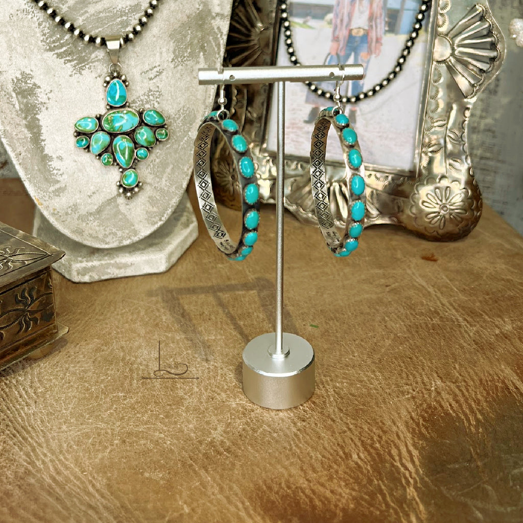 The Grande Kingman Turquoise Hoops