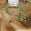 Turquoise & Sterling Silver Pearl Lariat Necklace