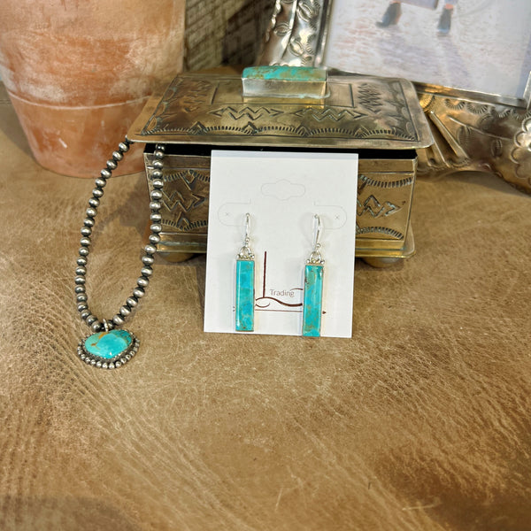 The Turquoise Mini Bar Dangle Earrings