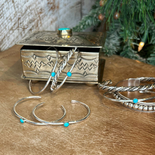 The Tiny Turquoise Sterling Stacker/Cuff
