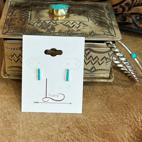 The Tiny Turquoise Bar Studs