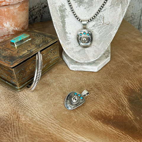 The Sterling Silver & Turquoise Cowboy Hat Pendant