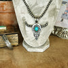 The Sterling Silver Azul Turquoise Longhorn Pendant