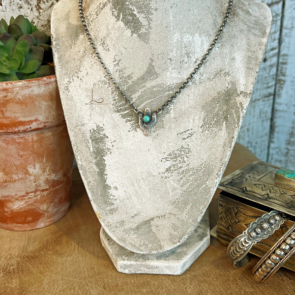 The Saguaro Verde Turquoise Cactus Necklace