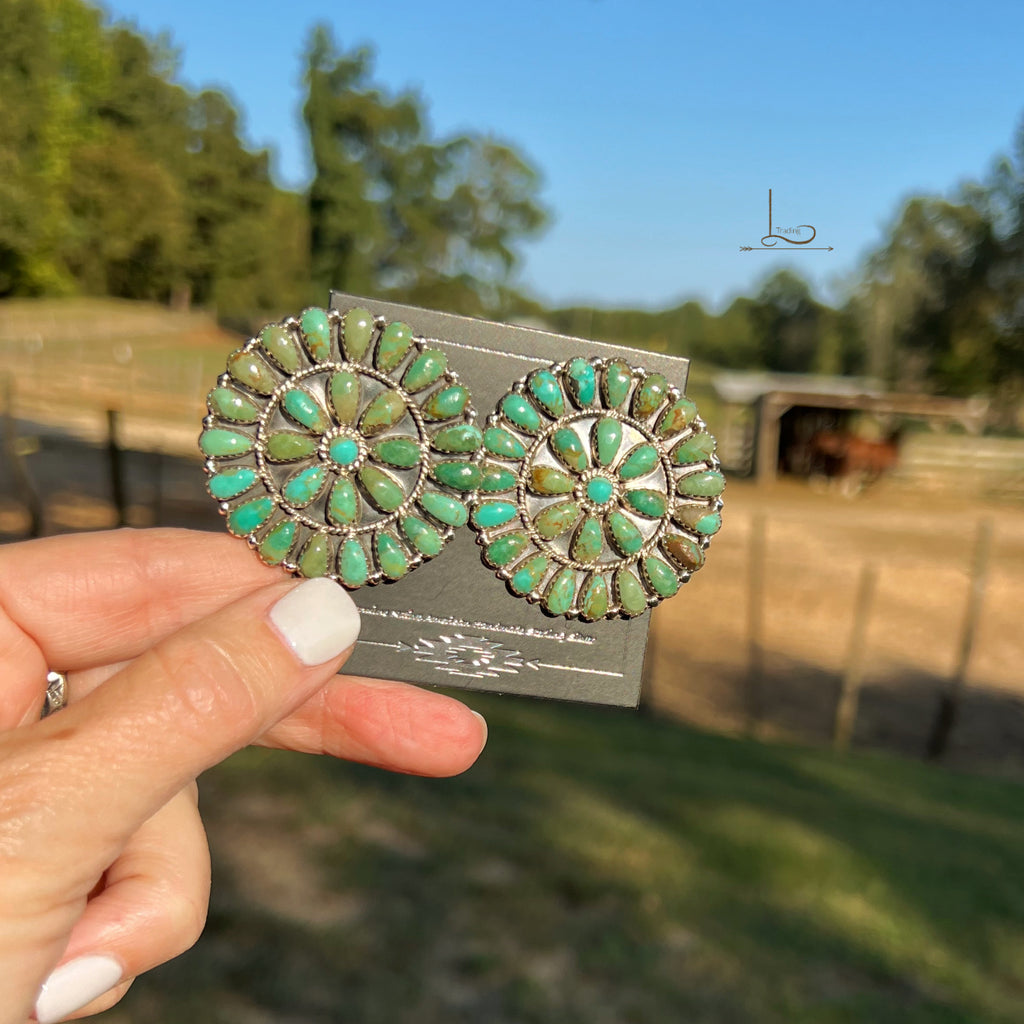 Grande Verde Turquoise Cluster Earrings