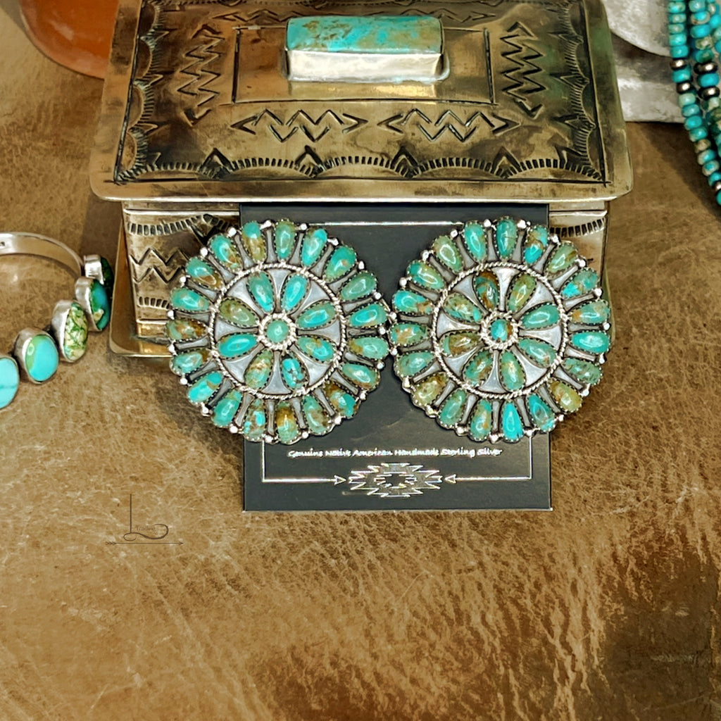 Grande Verde Turquoise Cluster Earrings