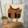 Saddle Up ~ Wool Hooked Pillow