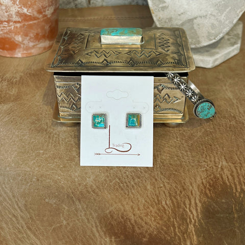 Turquoise Square Studs