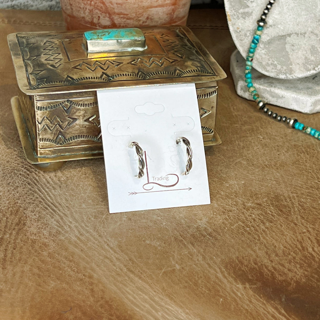 The Sterling Silver Twisted Mini Hoops